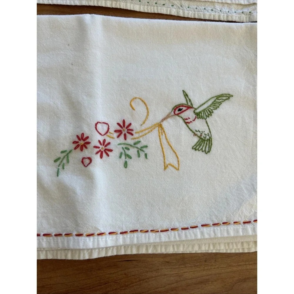 Vintage Hand, Embroidered Tea Towels, Chickens, Birds, Butterfly Toilet Paper